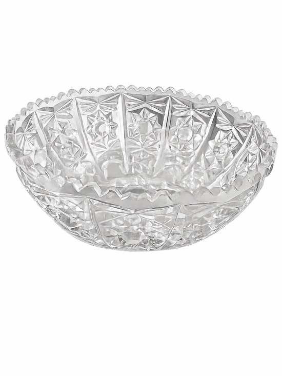 Other - Vintage Lead Crystal Cut Glass Serving Bowl